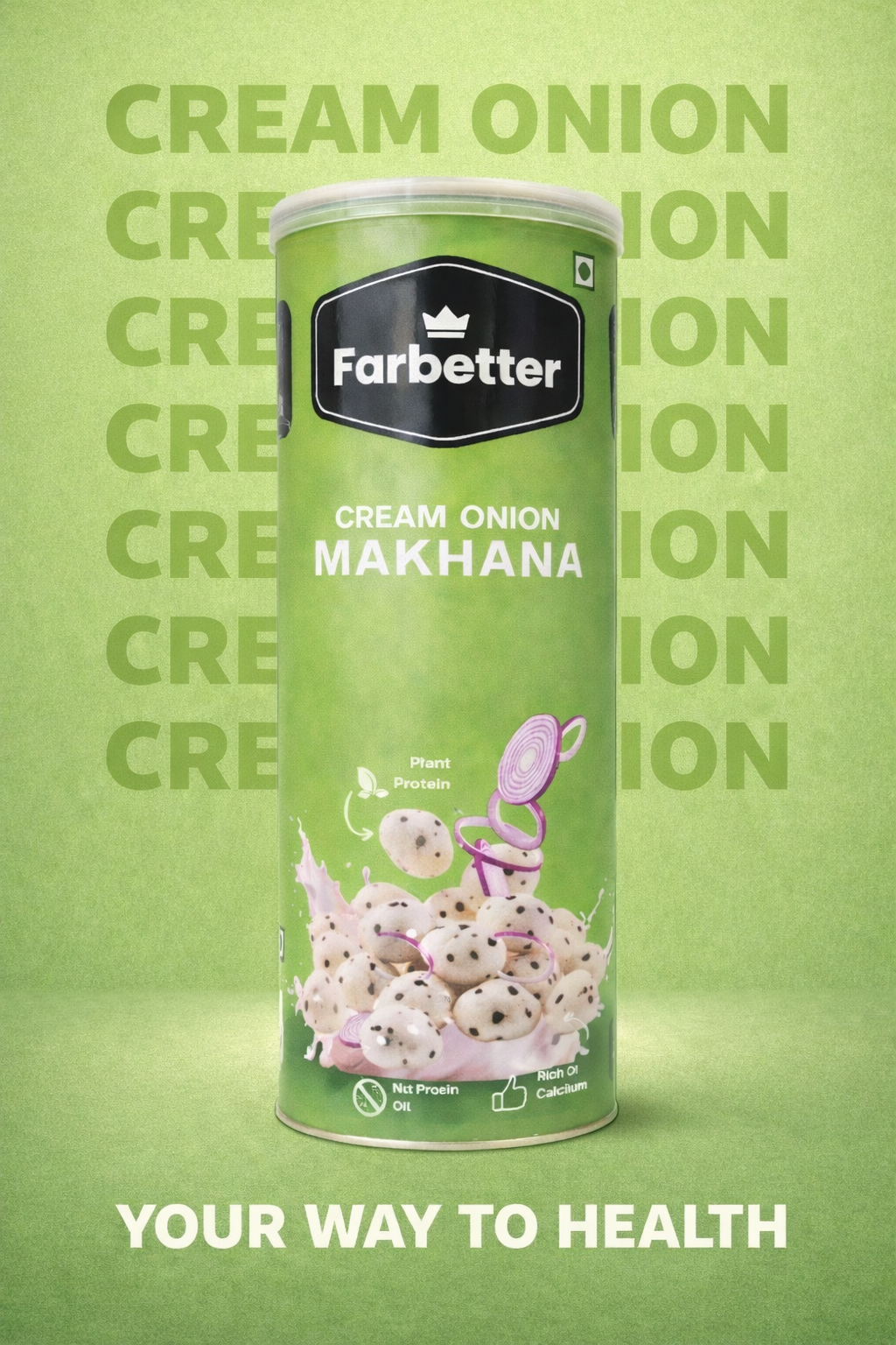 FARBETTER Cream & Onion Roasted and Flavored Makhana