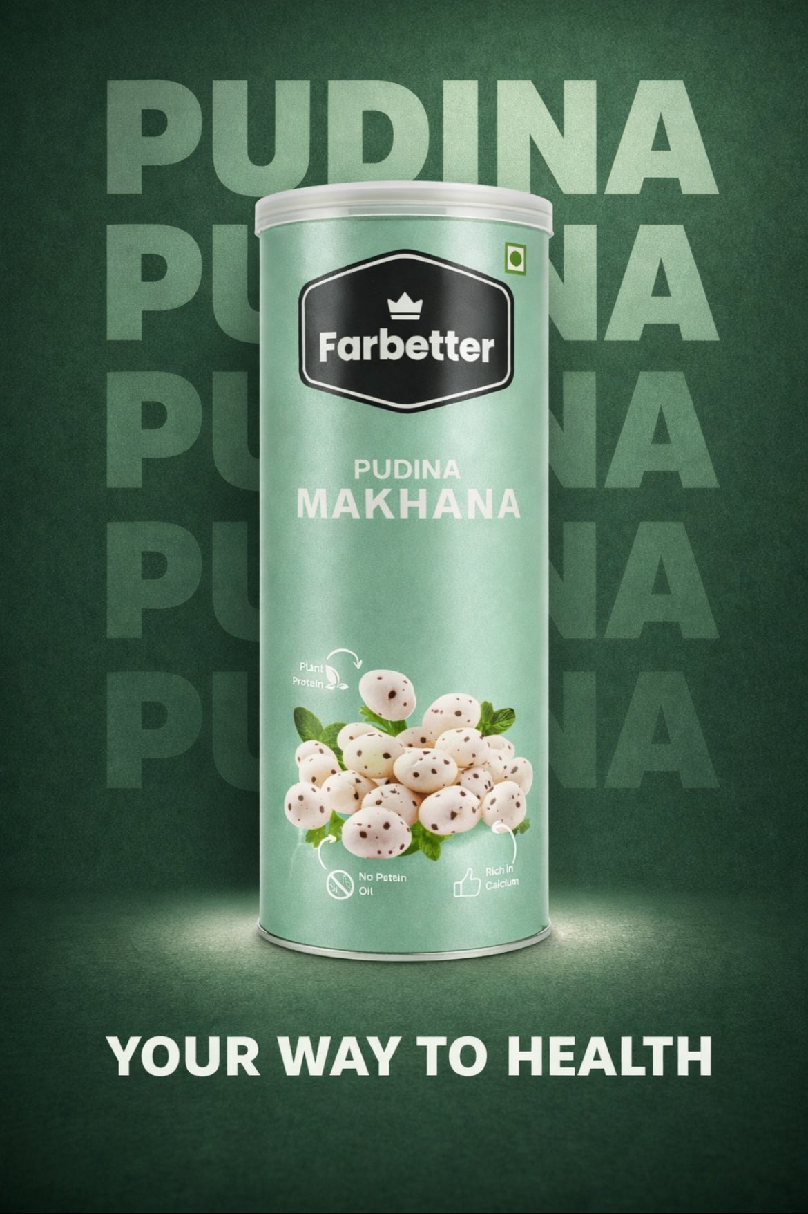 FARBETTER Pudina Masala Roasted and Flavored Makhana