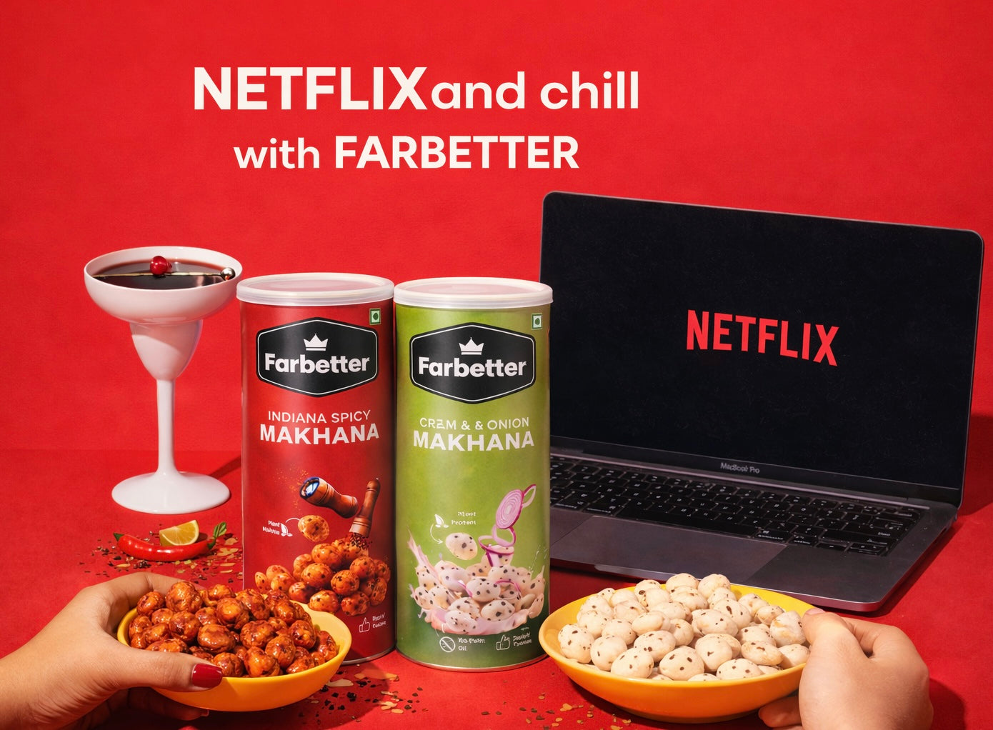 FARBETTER Indiana Spicy Roasted and Cream & Onion Flavored Makhana Combo Pack – Crunchy, Roasted, Healthy Snack Duo